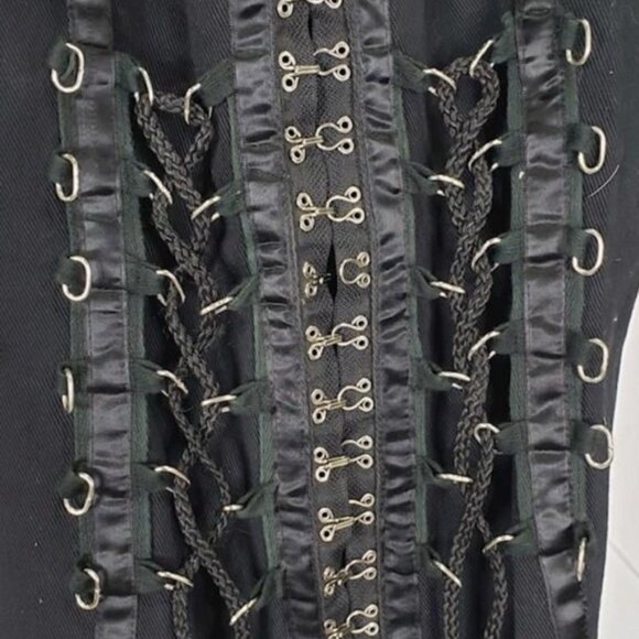 RB Redballs on Fire London LA Gothic Trench Coat, Corset Lace Vintage -- Size L - Picture 5 of 9